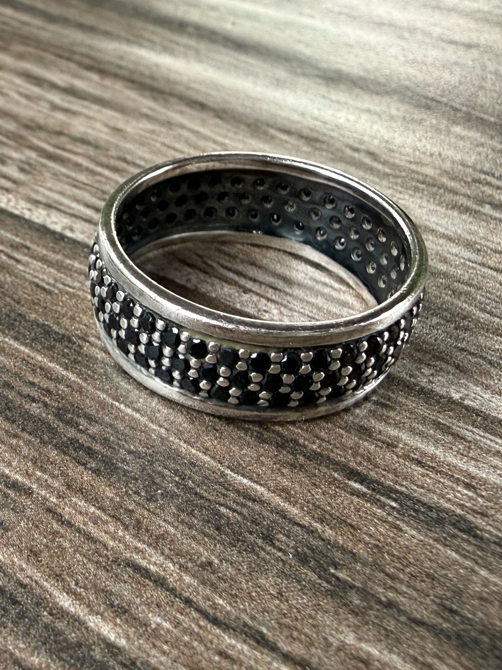 Silpada Silver and Black Textured Band Ring